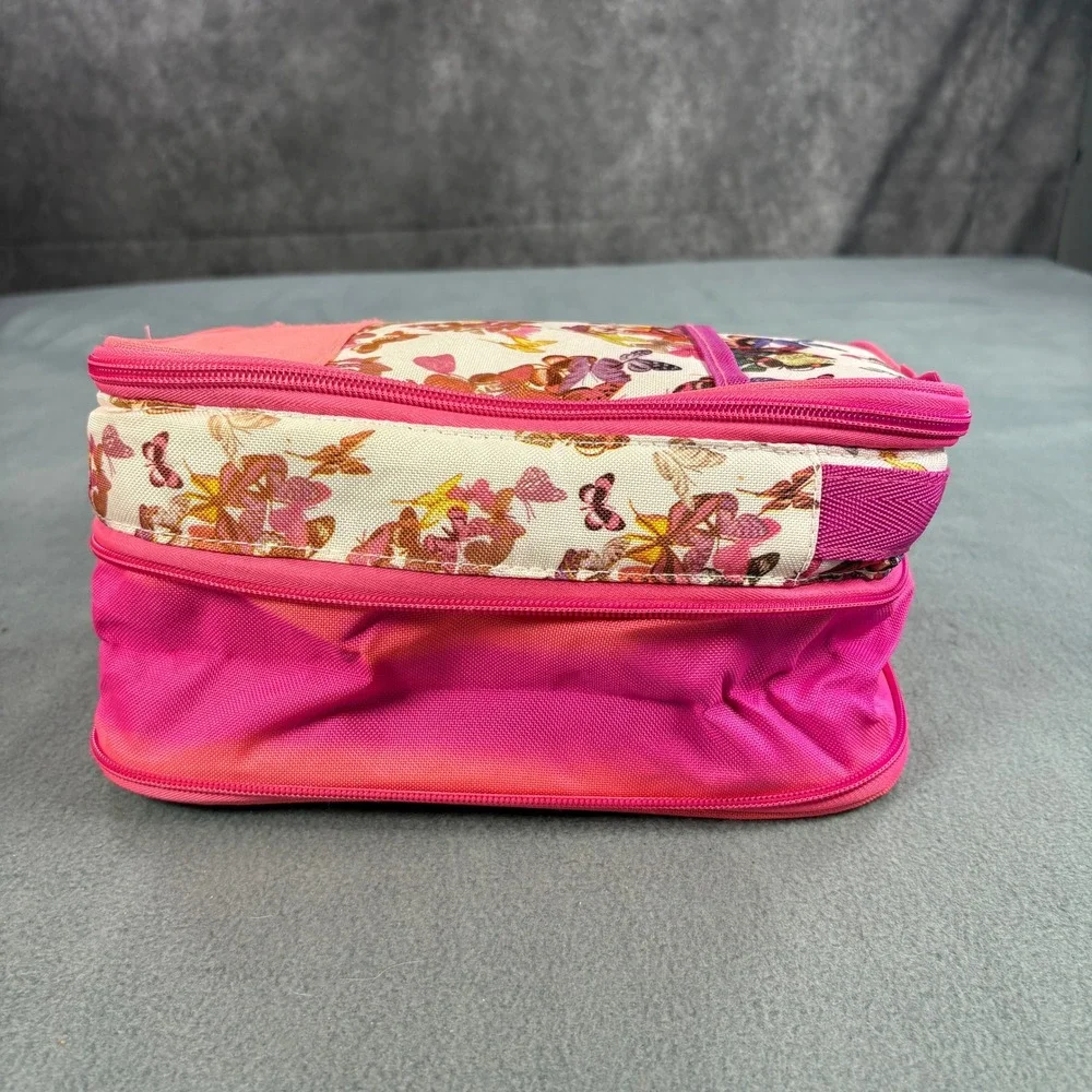 Arctic Zone Butterfly Print Expandable Insulated Lunch Bag Pink Recycled Fabric